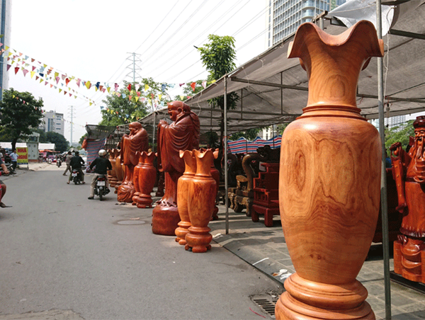 Phân luồng giao thông trên đường Hội Xá để tổ chức Tuần hàng thủ công mỹ nghệ - Sinh vật cảnh