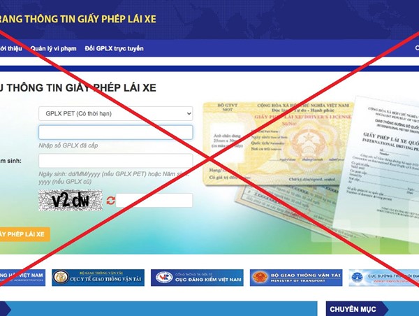 Bộ giao thông đề nghị xử lý website giả mạo tra cứu, cấp đổi giấy phép lái xe