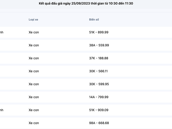 Bất ngờ trúng đấu giá biển số xe với giá 40 triệu đồng