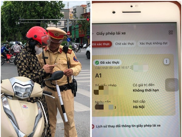 Nữ tài xế đầu tiên bị tạm giữ giấy phép lái xe qua VNeID