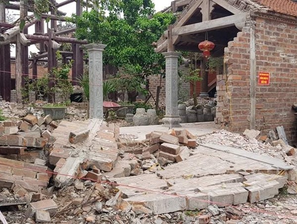 Hải Dương: Tai nạn sập tường chùa Tranh, một người tử vong