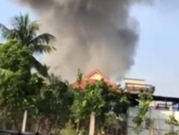 Xưởng sản xuất khăn mặt xuất khẩu ở Thái Bình cháy lớn