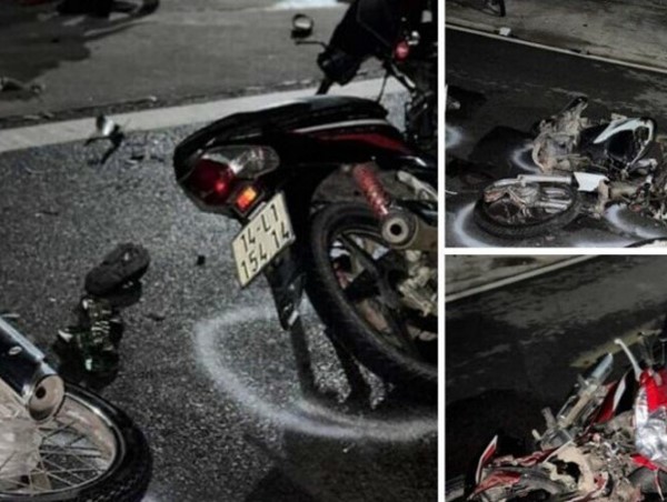 Quảng Ninh: Hai xe máy đấu đầu nhau, 4 người bị thương