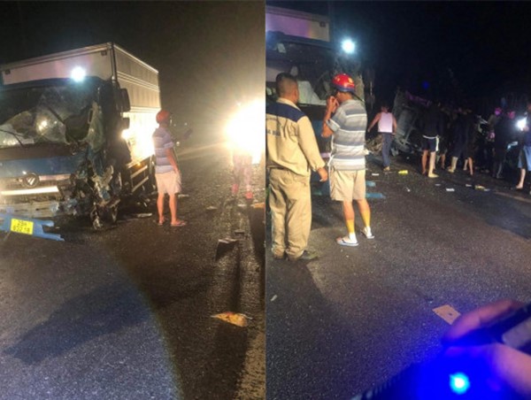 Hưng Yên: Hai xe tải đâm nhau khiến 1 tài xế tử vong