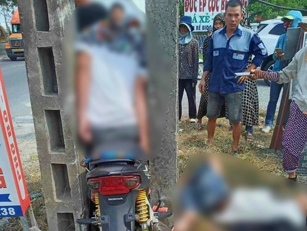 Phóng xe máy kẹp ba lọt giữa trụ điện khiến 3 người thương vong