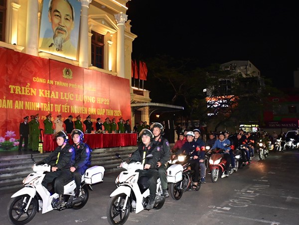 Công an TP Hải Phòng ra quân triển khai bảo đảm ANTT Tết nguyên đán 2024