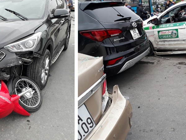 Hà Nội: Tai nạn giao thông liên hoàn trên phố Đại Cồ Việt