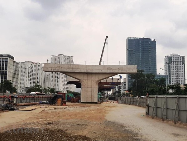 Lộ rõ 'hình hài' dự án xây dựng cầu cạn Mai Dịch-Nam Thăng Long