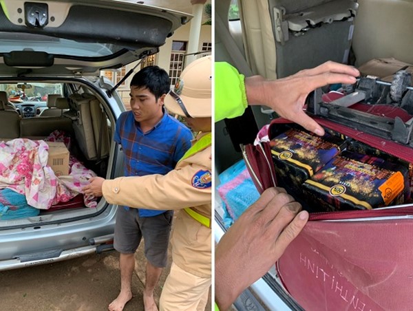 Tài xế sử dụng ma túy, không bằng lái còn chở pháo lậu