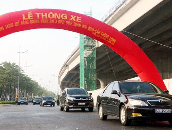 Thông xe đường Vành đai 3 dưới thấp, đoạn Mai Dịch - cầu Thăng Long