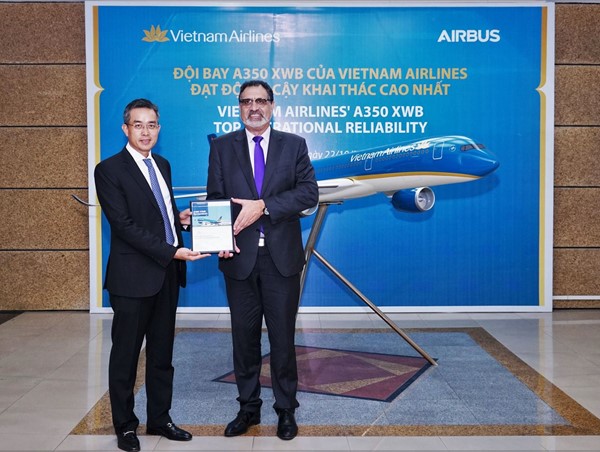 Vietnam Airlines lọt top 5 hãng hàng không đạt độ tin cậy cất cánh Airbus A350 XWB cao nhất thế giới
