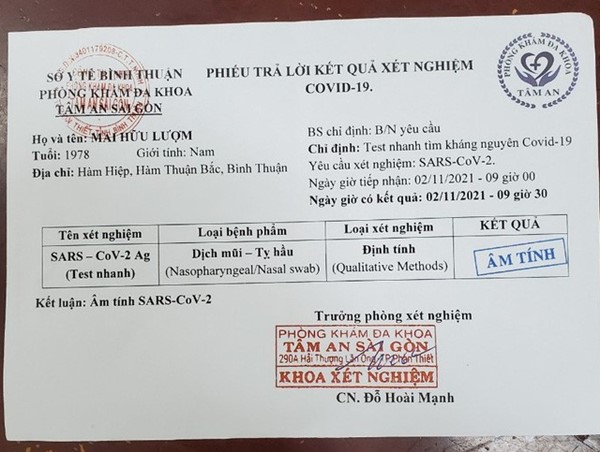 Triệt phá đường dây làm giả giấy xét nghiệm Covid-19