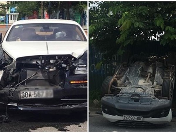 Siêu xe Rolls-Royce “nát đầu” sau va chạm với xe Honda CRV