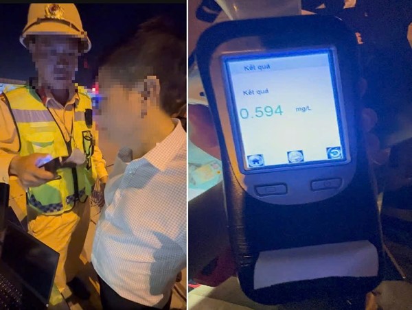 Phát hiện tài xế vi phạm nồng độ cồn kịch khung trên đường cao tốc