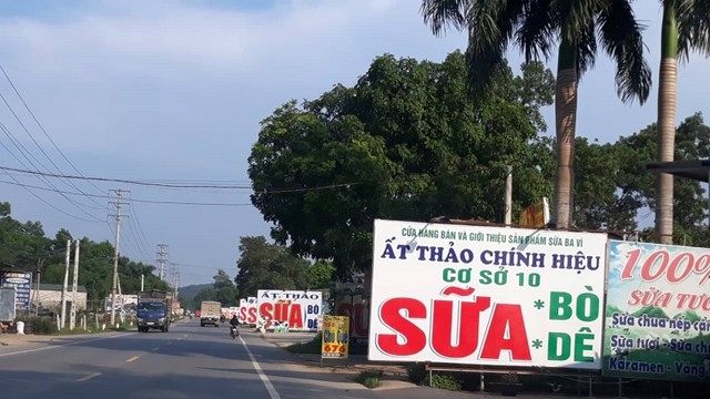 Biển quảng cáo gây mất an toàn giao thông trên đường nối trung tâm TP với huyện Ba Vì