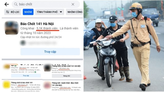 Lập nhóm báo chốt cảnh sát giao thông có bị xử phạt?
