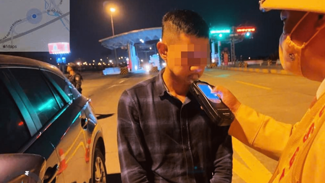 Phát hiện tài xế có nồng độ cồn gấp 5 lần mức kịch khung đi trên cao tốc