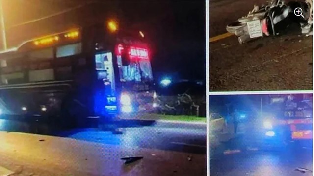 Ô tô giường nằm tông xe máy trên Quốc lộ 18