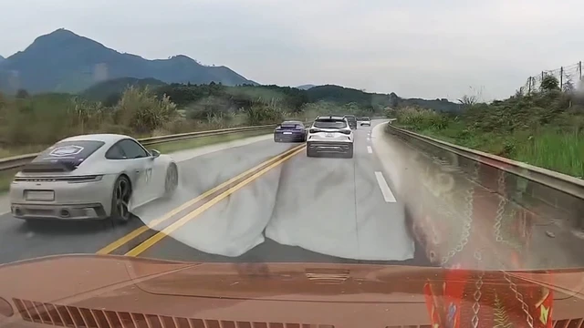 Xác định danh tính nhóm tài xế xe Porsche lấn làn, vượt ẩu trên cao tốc