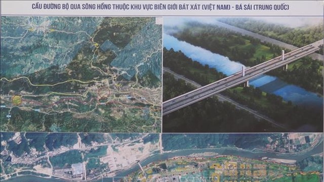 Khởi công cầu đường bộ qua sông Hồng kết nối Việt Nam - Trung Quốc