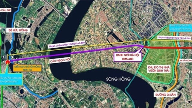  Vị trí xây cầu Ngọc Hồi gần 12.000 tỷ đồng nối Hưng Yên