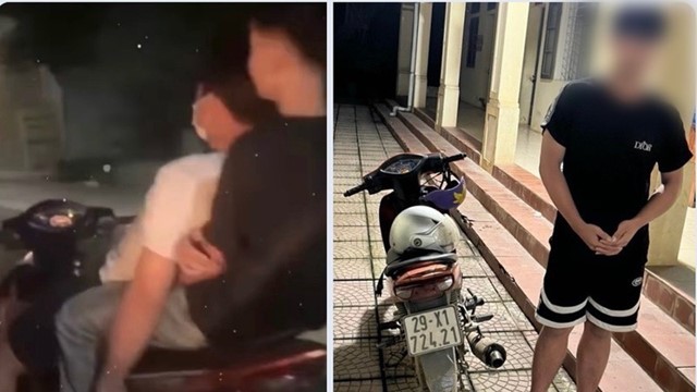 Xử lý nam thanh niên đầu trần đi xe máy “diễn xiếc” ở Chương Mỹ