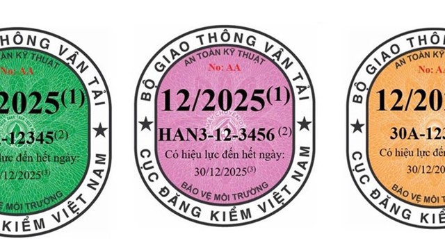 Ba loại tem kiểm định ô tô, xe máy phải dán từ năm 2025
