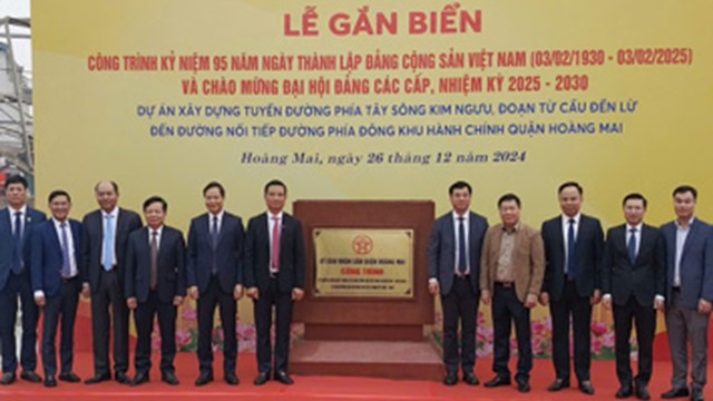 Quận Hoàng Mai khánh thành dự án tuyến đường phía Tây sông Kim Ngưu