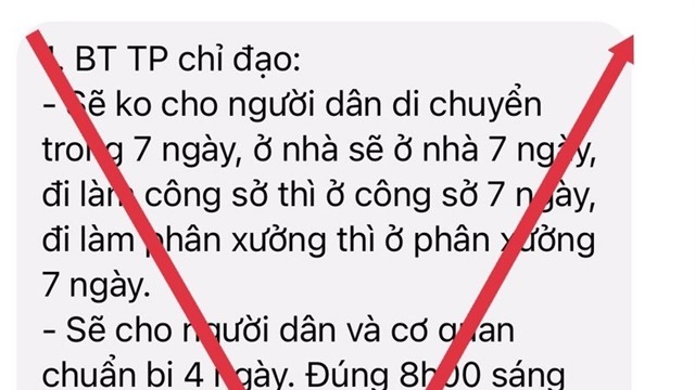 Thông tin “không cho người dân di chuyển trong 7 ngày” là giả mạo