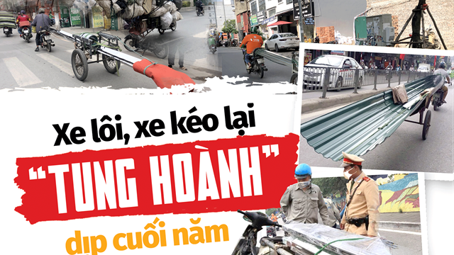 Xe lôi, xe kéo lại “tung hoành” dịp cuối năm