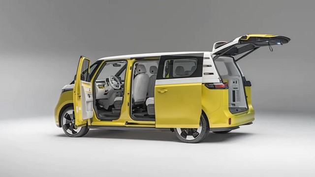 Volkswagen ID Buzz EV với kiểu dáng như một chiếc xe bán tải Doka cổ điển