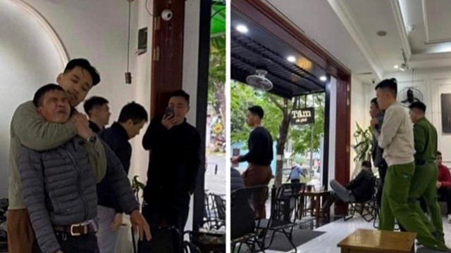 2 vị khách khống chế tên cướp bỏ chạy vào quán cà phê
