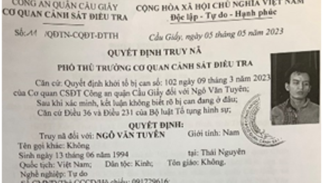 Truy nã đối tượng lừa đảo chiếm đoạt tài sản để chơi game