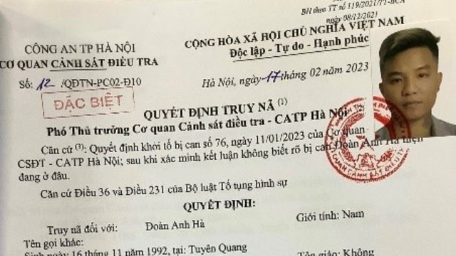 Truy nã đối tượng lừa đảo chiếm đoạt tài sản bằng hình thức tuyển cộng tác viên cho Shopee