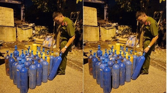Hà Nội: Triệt phá kho khí "cười" trên phố Đội Cấn