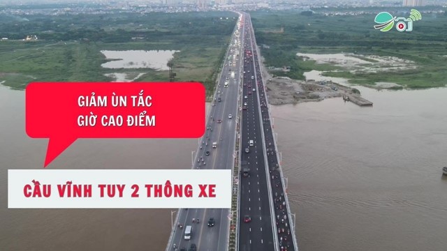 Ngày đầu tiên cầu Vĩnh Tuy 2 thông xe: Giảm ùn tắc giờ cao điểm 
