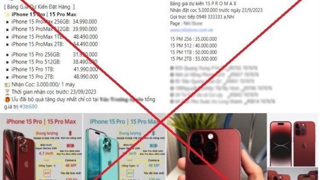 Cảnh giác khi đặt cọc điện thoại iPhone 15 mới 