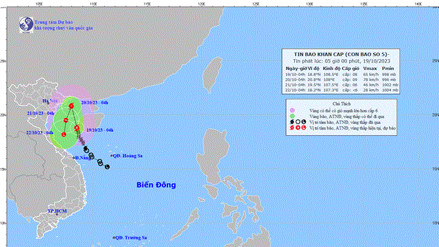 Thời tiết ngày 19/10: Bão số 5 có khả năng mạnh thêm, miền Bắc đón không khí lạnh