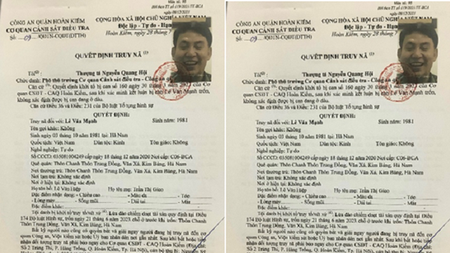 Truy nã đối tượng Lê Văn Mạnh lừa đảo xin việc