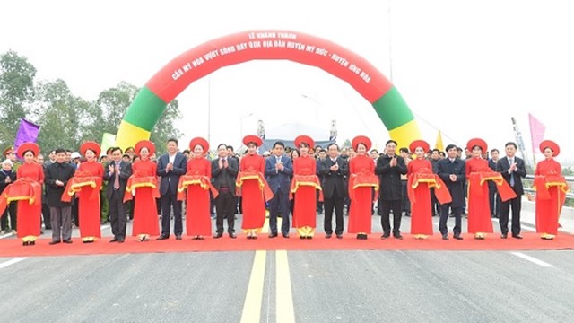 Hà Nội khánh thành cầu Mỹ Hòa vượt sông Đáy