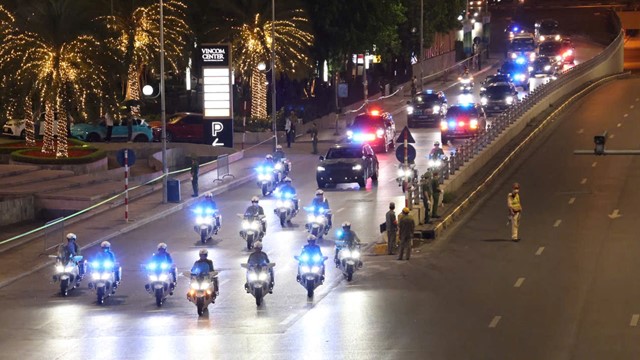 Công an Hà Hội diễn tập đón đoàn khách quốc tế