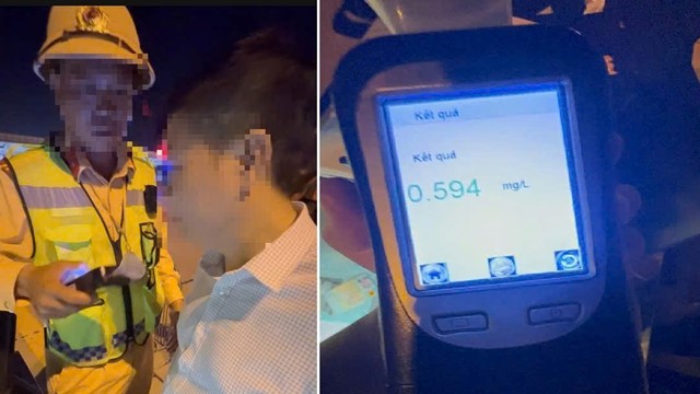 Phát hiện tài xế vi phạm nồng độ cồn kịch khung trên đường cao tốc