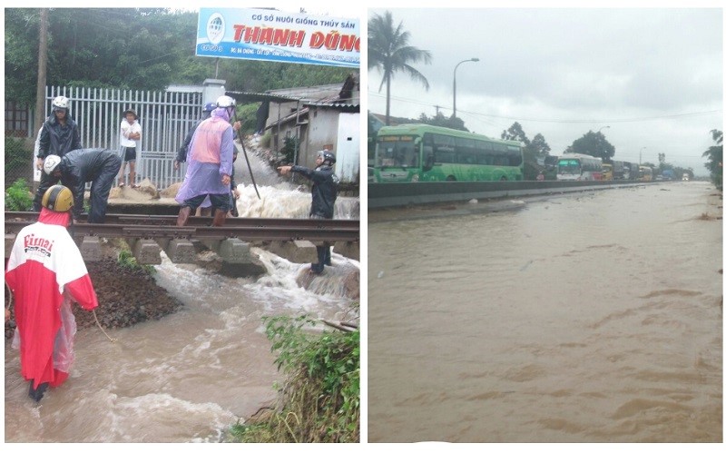 Duong sat Bac Nam, quoc lo 1 te liet do mua lu - Hinh anh 1