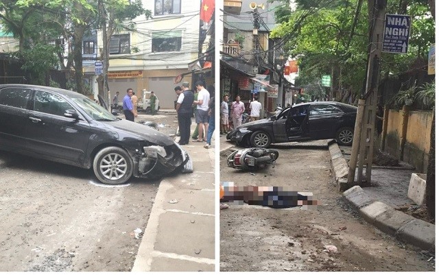 Ha Noi: Lui xe bat can, nu tai xe dieu khien o to can tu vong 1 nguoi di xe may - Hinh anh 1