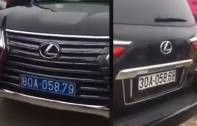 Cuc CSGT xac dinh xe Lexus dau deo bien xanh, duoi deo bien trang gia  - Hinh anh 1