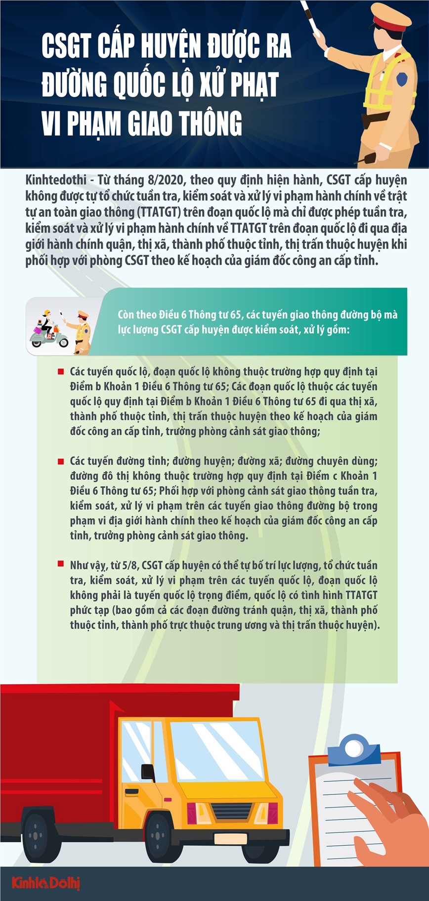 [Infographic] Canh sat giao thong cap huyen duoc ra duong quoc lo xu phat vi pham giao thong - Hinh anh 1