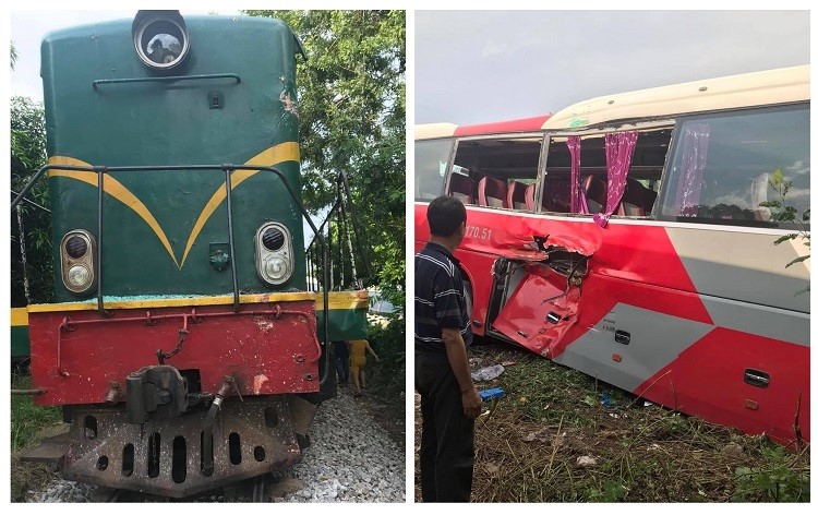 Ha Noi: Tau hoa tong xe khach cho hoc sinh, 6 em duoc dua den benh vien kiem tra - Hinh anh 1