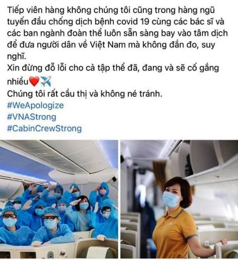 Sau Vietnam Airlines, hang loat tiep vien cua hang treo hashtag xin loi - Hinh anh 1