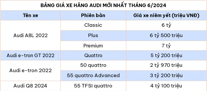 Cap nhat bang gia o to Audi moi nhat thang 6/2024 - Hinh anh 2