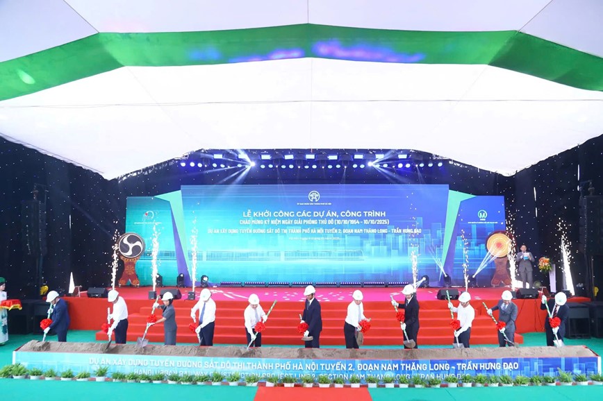 Khởi công tuyến đường sắt đô thị số 2 Nam Thăng Long – Trần Hưng Đạo - Hình ảnh 1 Khoi cong tuyen duong sat do thi so 2 Nam Thang Long – Tran Hung Dao - Hinh anh 1